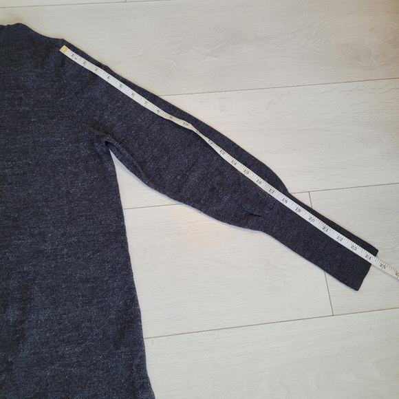Badgley Mischka Merino 100% Wool Sweater Mock Neck Tunic Charcoal Grey Women's L - Picture 6 of 8